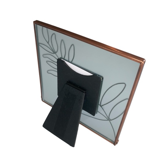 Copper Metal Frosted Glass Picture Frame Mini 2.25 Inch Photo Hallmark NWOT - Picture 4 of 11